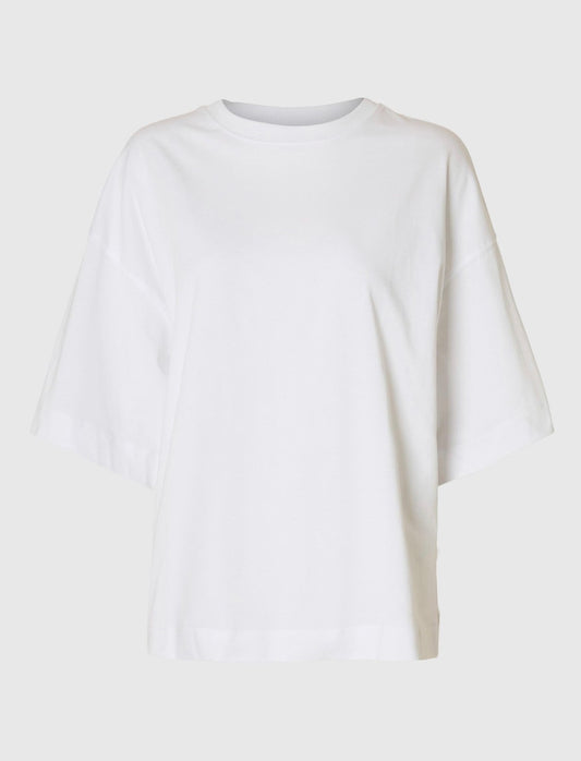 SLWCOLWOMAN 2/4 Oversized Tee NOOS White – Flat