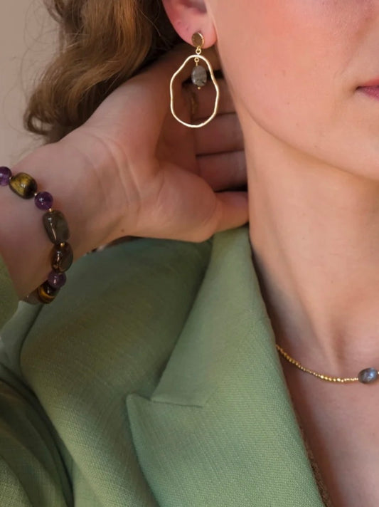Outspoken Amethyst Bracelet – Model wearing bracelet