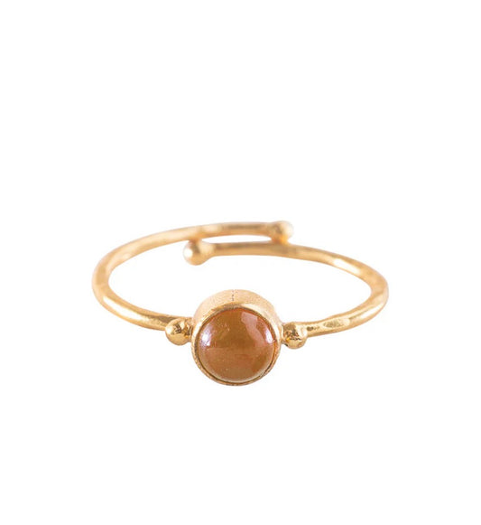 Faithful Carnelian Gold Plated Ring – Product flat lay