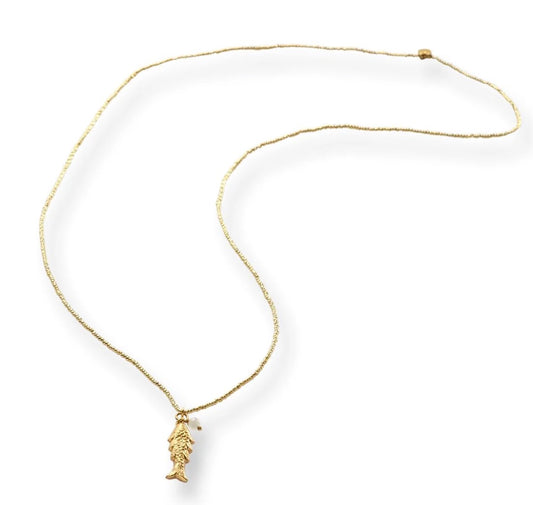 Paradise Moonstone Necklace Gold Colored – Product flat lay