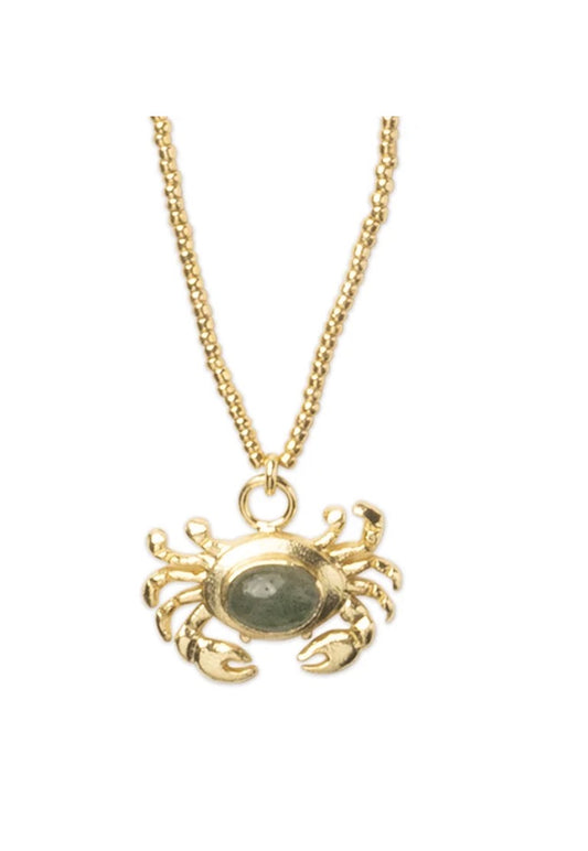 Noble Crab Aventurine Necklace – Crab pendant detail