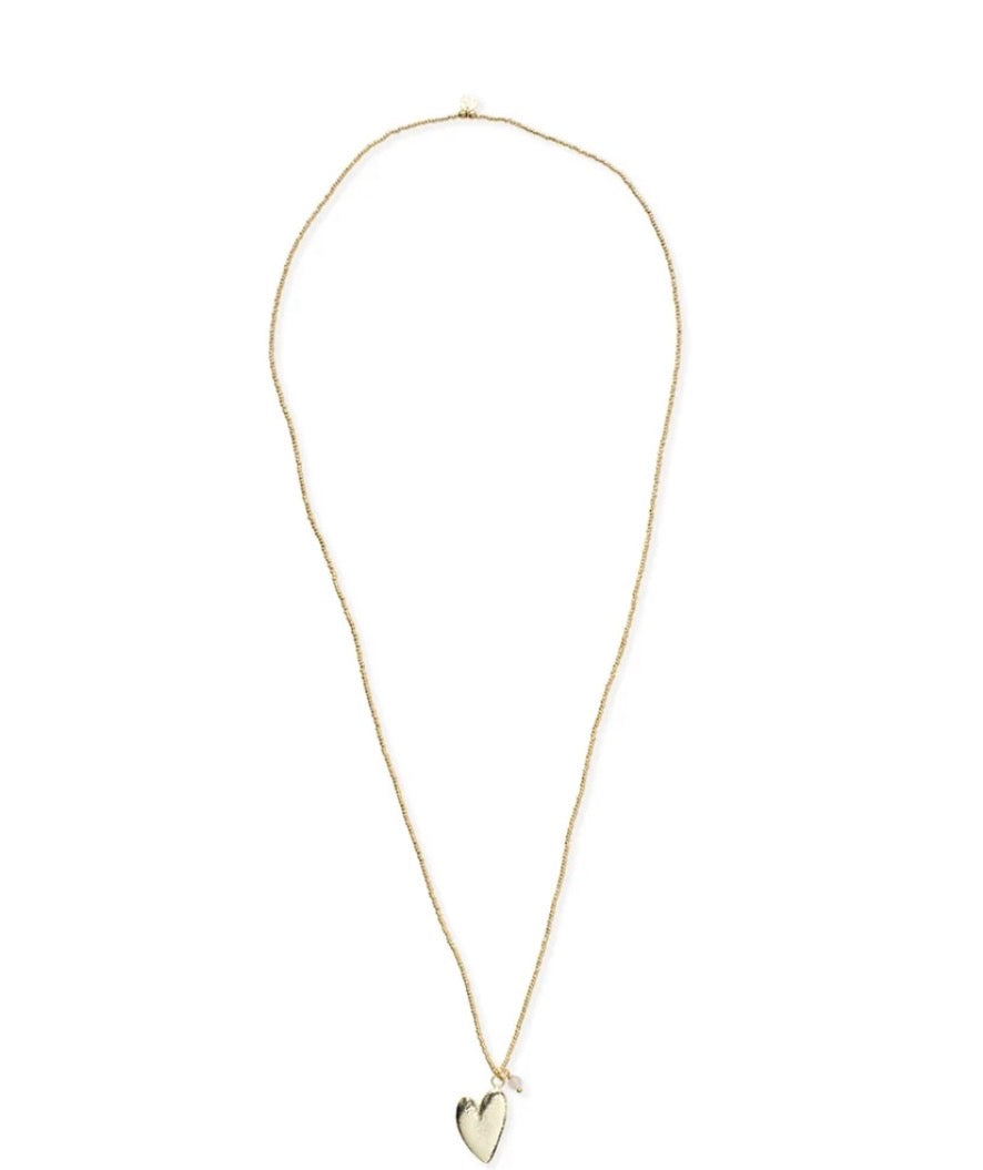 Paradise Rose Quartz Gold Colored Necklace – Full product shot on white