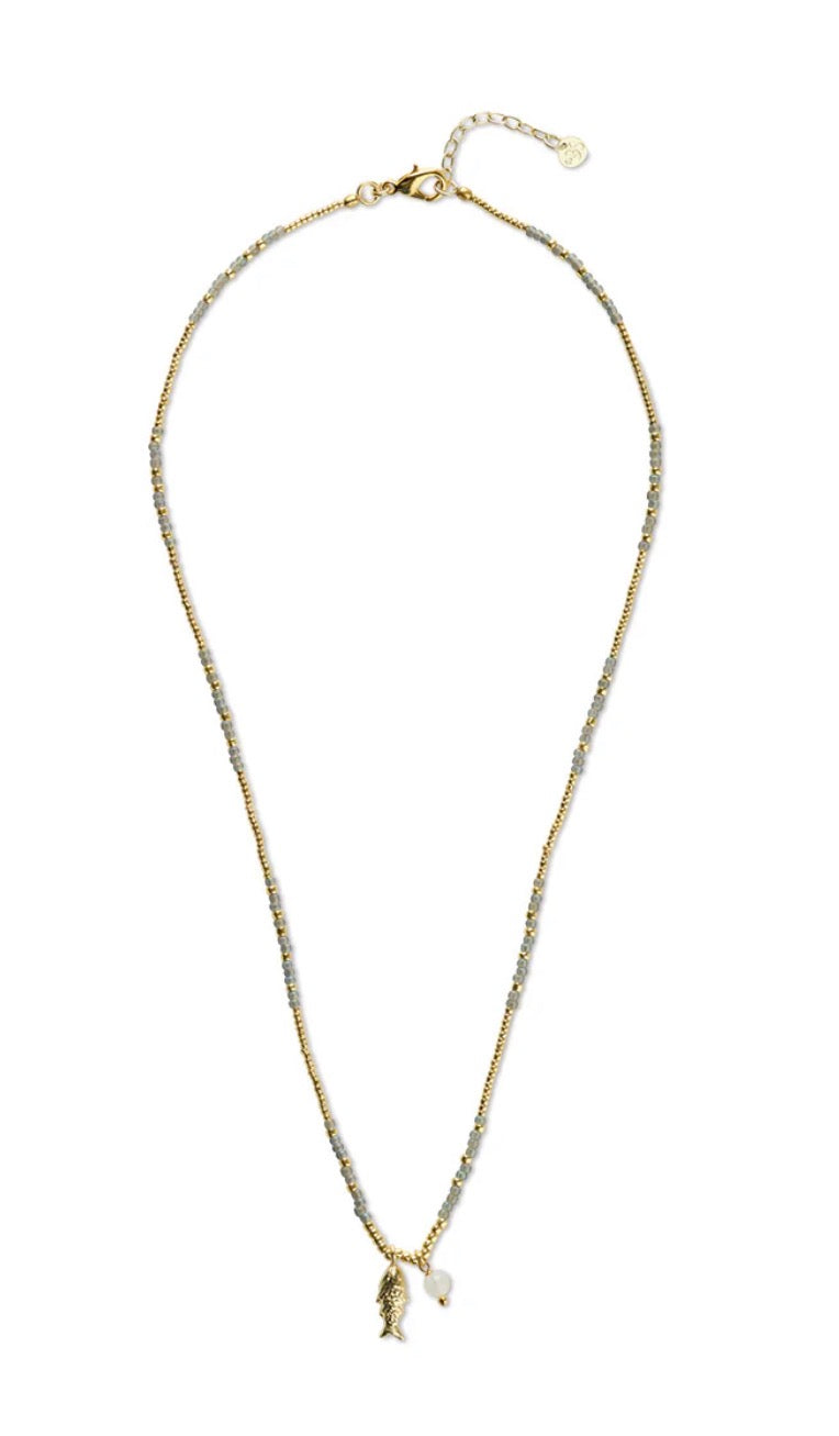 Honored Moonstone Necklace Gold Colored – Full product shot on white