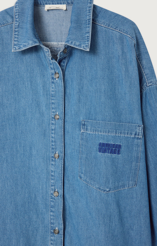 Women's Shirt Izeway Medium Blue – Logo-Detail
