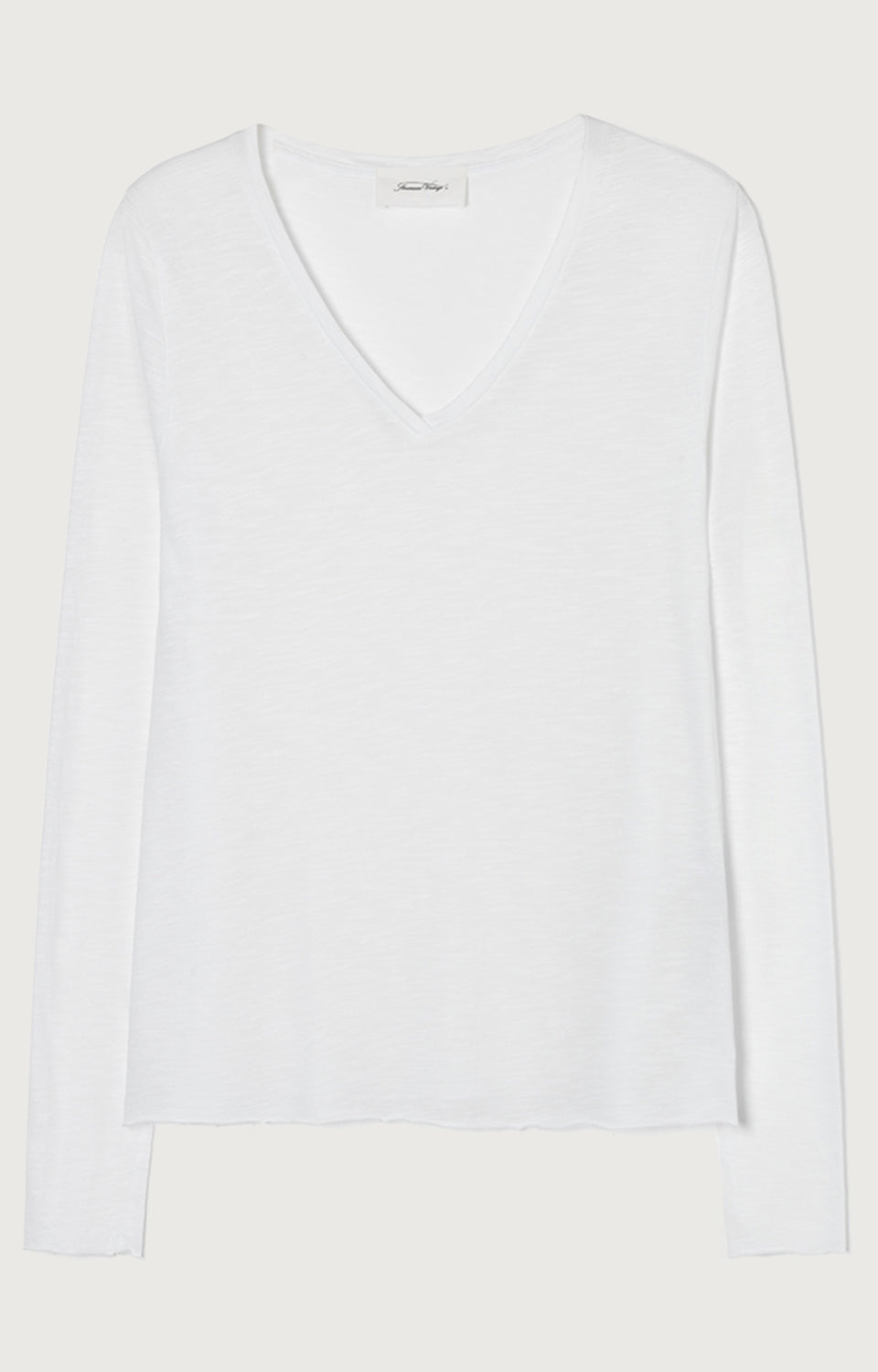 Women's T-Shirt Jacksonville White American Vintage – Weiß, V-Ausschnitt, Frontansicht