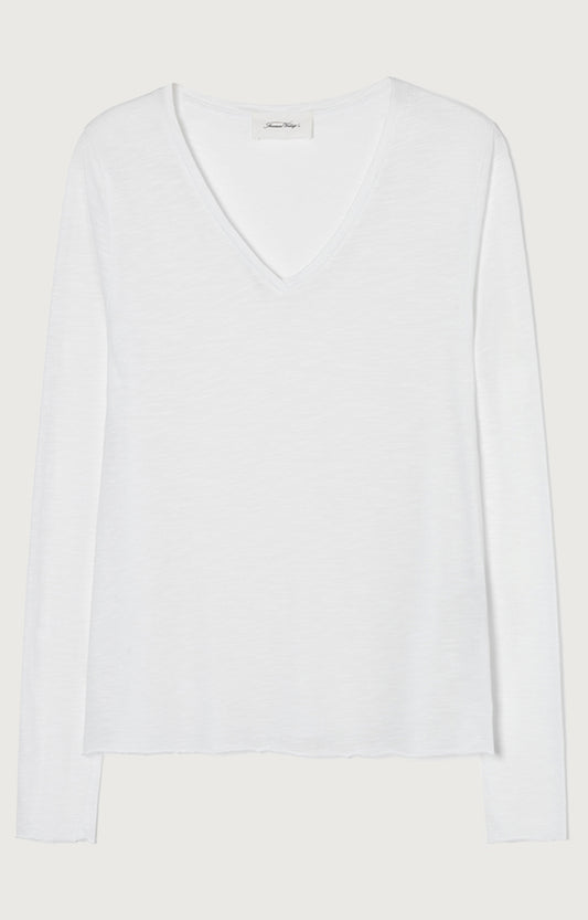 Women's T-Shirt Jacksonville White American Vintage – Weiß, V-Ausschnitt, Frontansicht