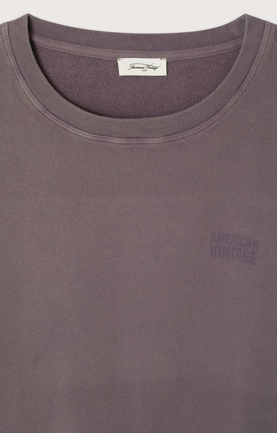 Women's Sweatshirt Jitbay Vintage Ash American Vintage – Detailansicht Tonal-Logo und Kragen