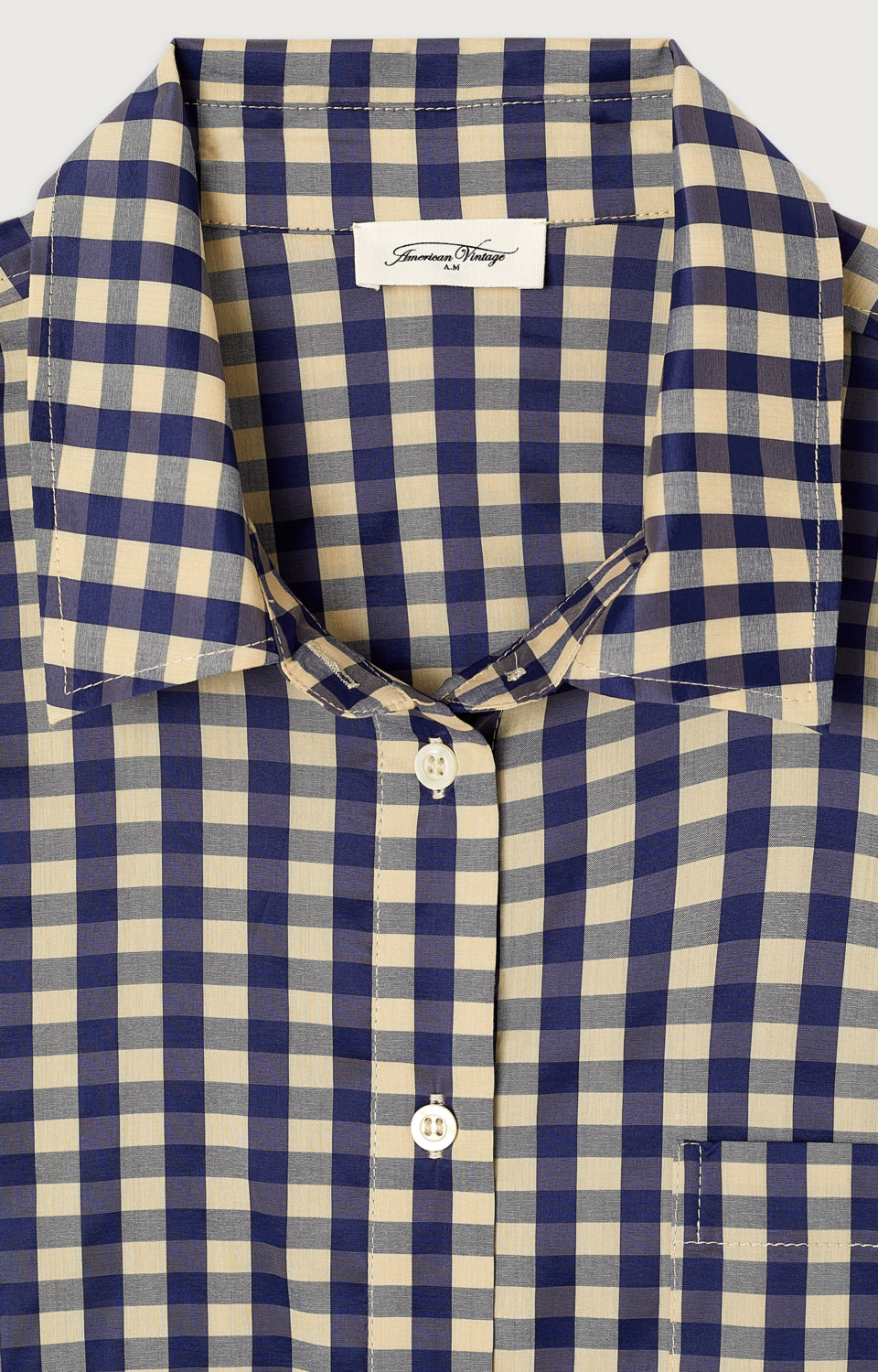 Women's Shirt Riniway American Vintage – Detailansicht Kragen und Knöpfe