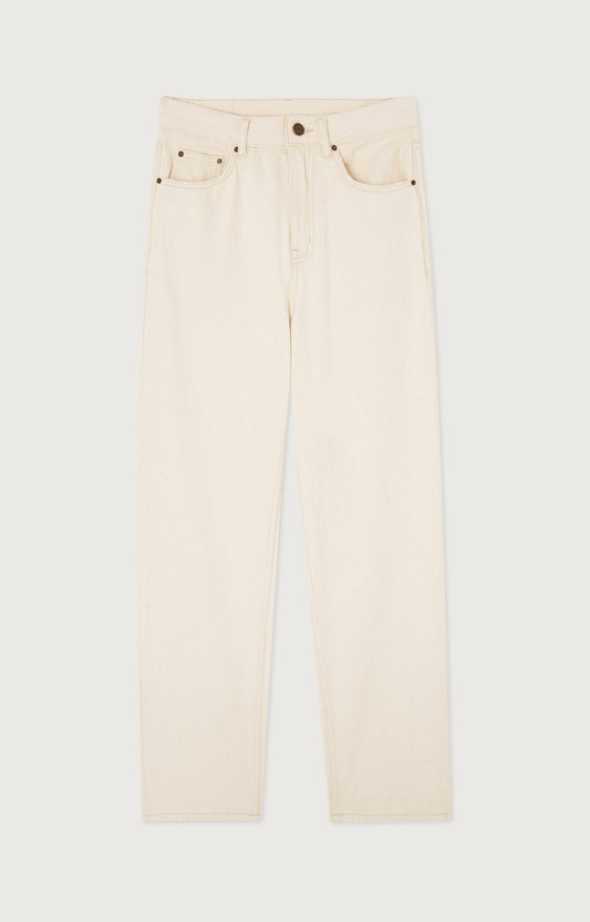 Women's Straight Jeans Tineborow Ecru – Vorderansicht