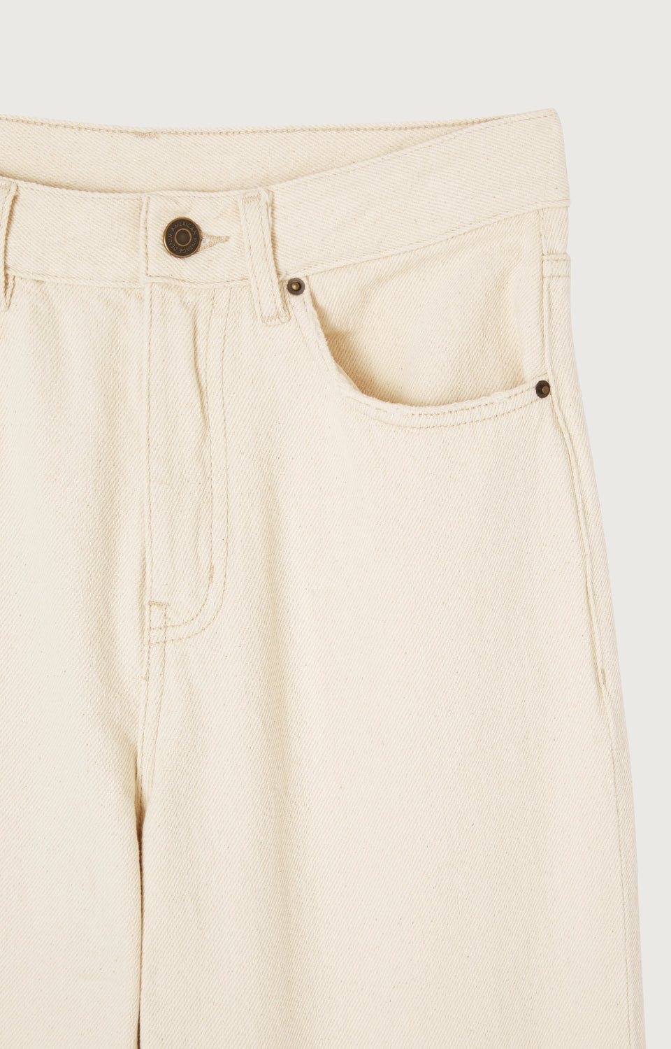 Women's Straight Jeans Tineborow Ecru – Bund-Detail
