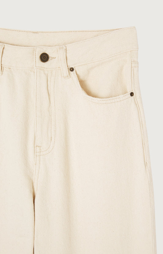 Women's Straight Jeans Tineborow Ecru – Bund-Detail