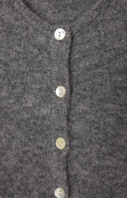 Women's Cardigan Vitow Steel Mélange – Knopf-Detail