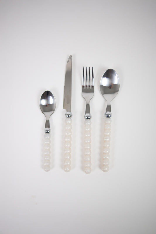 Lova White Pearl Cutlery Set — 24 pcs